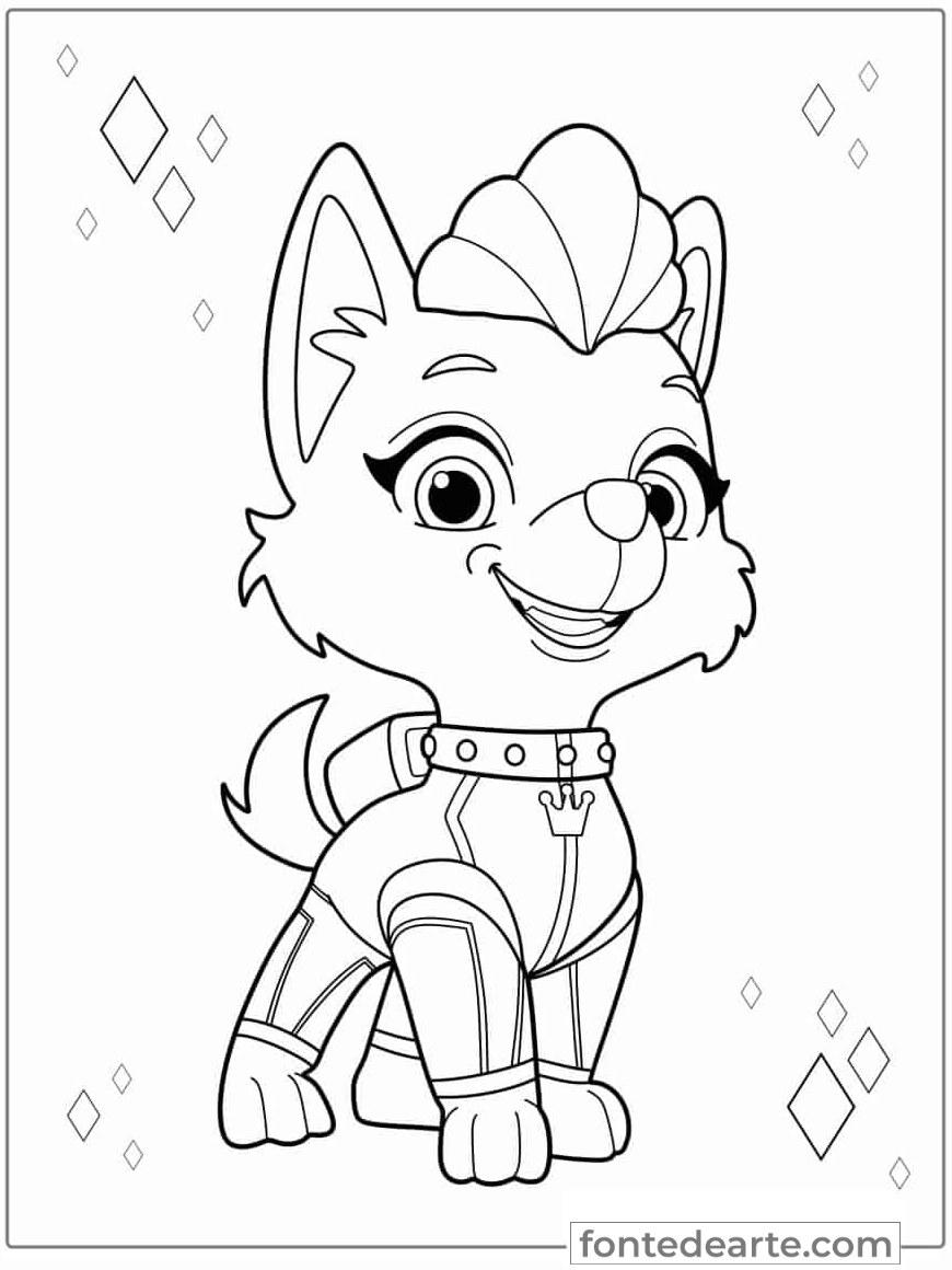 Desenho Patrulha Canina para colorir e pintar - imprimir PDF