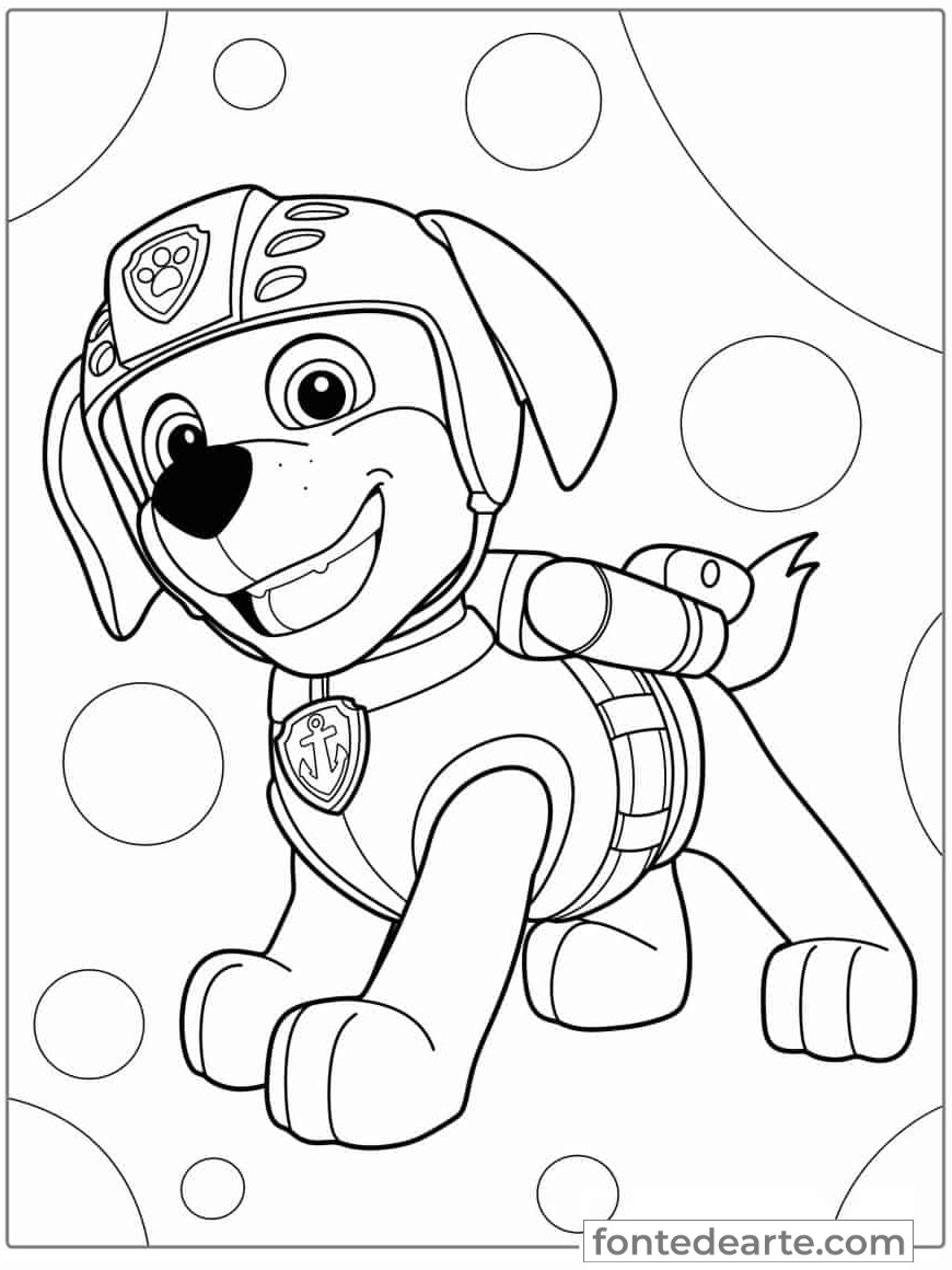 Desenho Patrulha Canina para colorir e pintar - imprimir PDF