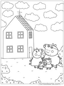 Peppa e Família Pig para colorir imprimir PDF
