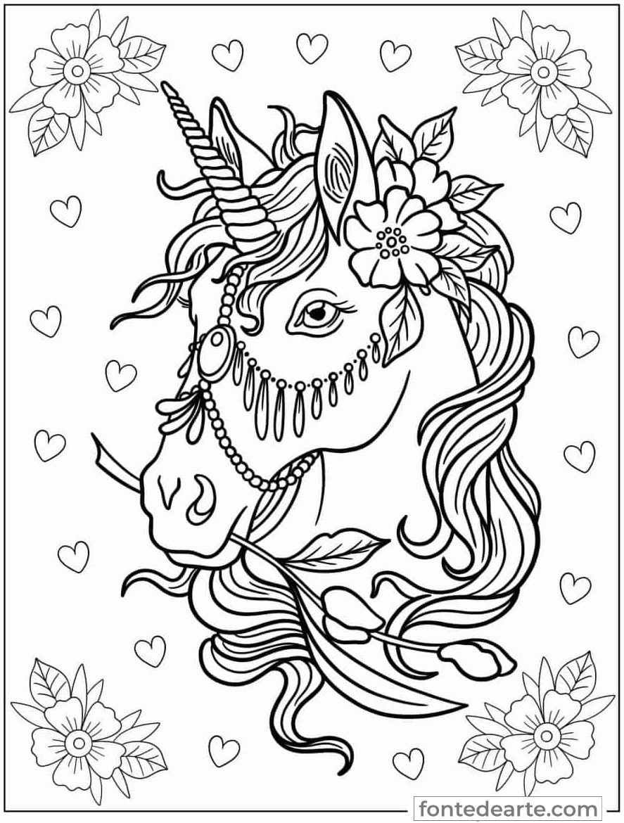Desenho Unicórnio para colorir - imprimir PDF