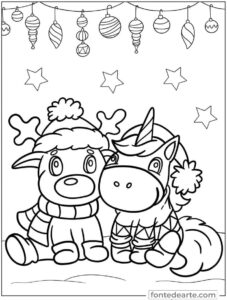 Desenho Unicórnio para colorir - imprimir PDF