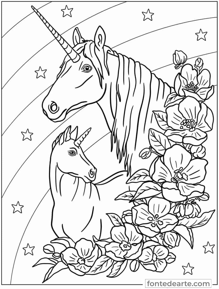 Desenho Unicórnio para colorir - imprimir PDF