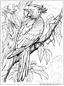 Arara desenho para colorir Arara desenhos de animais para colorir adulto imprimir PDF