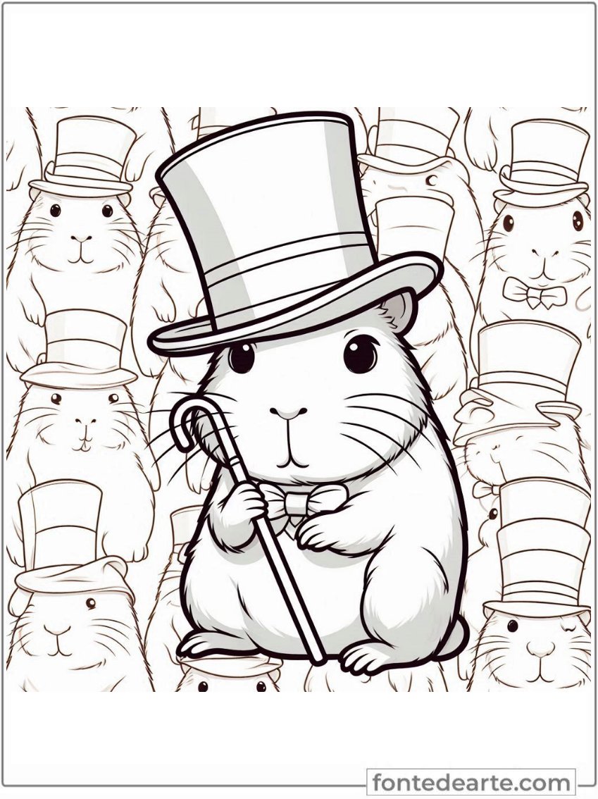 Capivara desenho fofo para colorir imprimir PDF