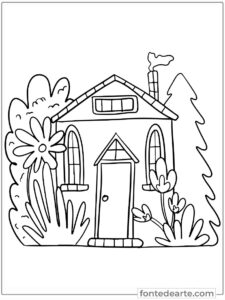 Casinha aconchegante para colorir Desenhos de Casinha para colorir e pintar imprimir PDF