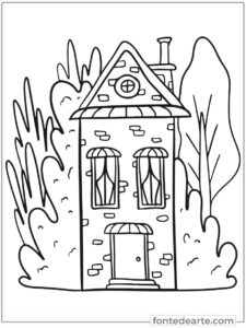 Casinha aconchegante para colorir Desenhos de Casinha para colorir e pintar imprimir PDF