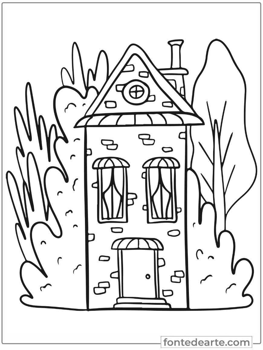 Desenhos de Casinha para colorir e pintar imprimir PDF