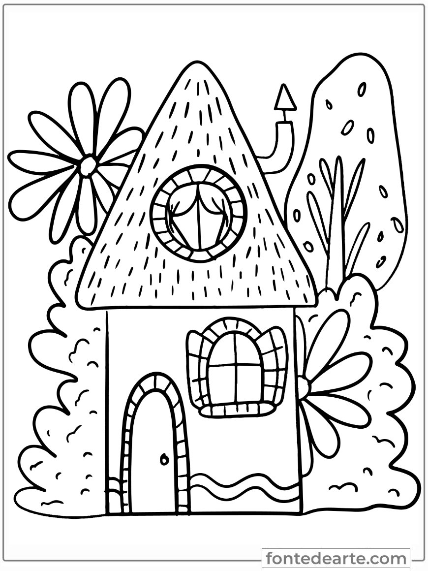 Desenhos de Casinha para colorir e pintar imprimir PDF