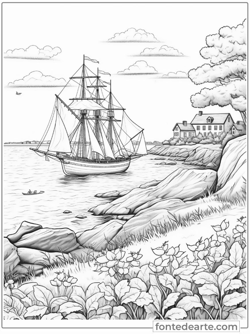 Desenhos de Paisagens para colorir adulto imprimir PDF