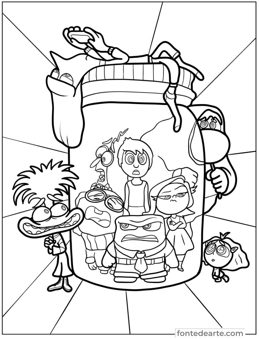 Divertida Mente 2 para colorir e pintar -imprimir PDF