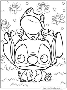 Desenho Lilo e Stitch para colorir e pintar - imprimir PDF