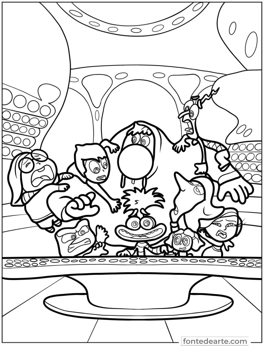 Divertida Mente 2 para colorir e pintar imprimir PDF