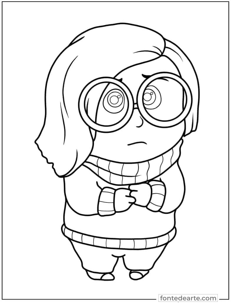 Tristeza Divertida mente para colorir imprimir PDF