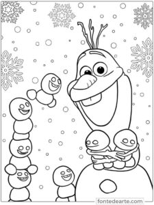 Olaf e Bebês Neve Frozen Disney para colorir e pintar mprimir PDF
