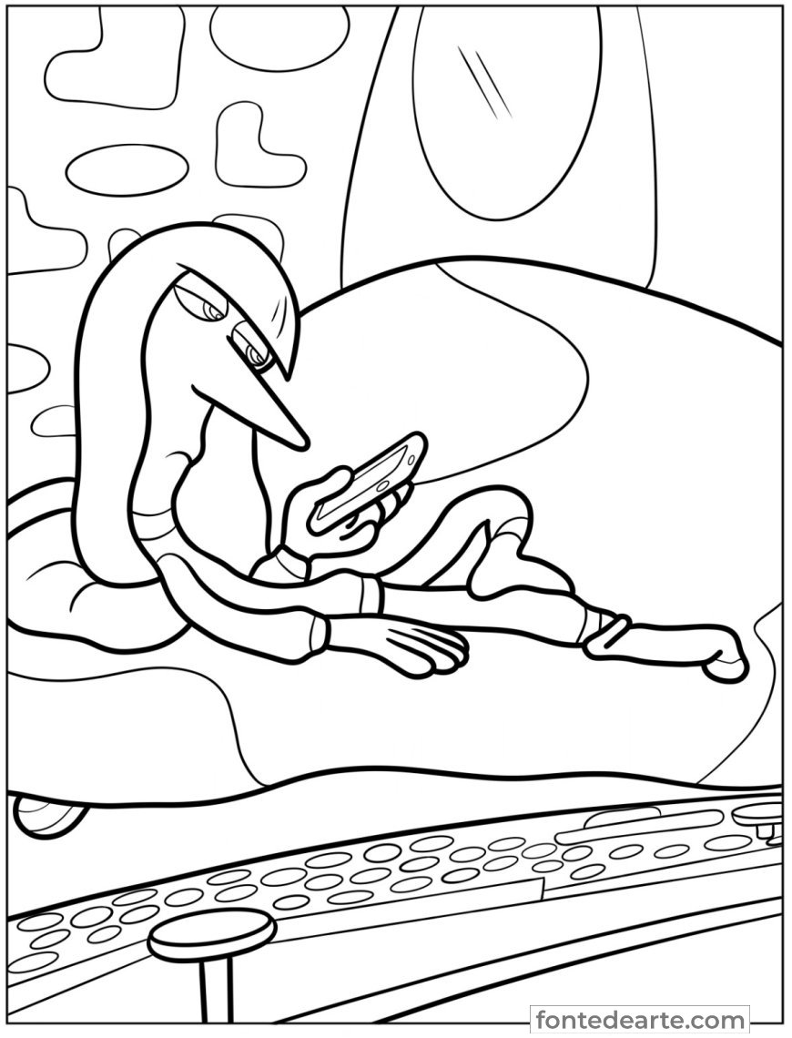 Tédio Divertida Mente 2 para colorir imprimir PDF