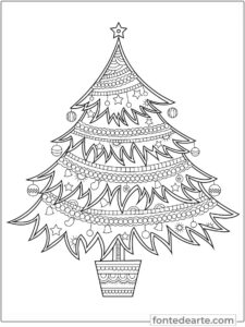 Árvore de Natal desenho para colorir