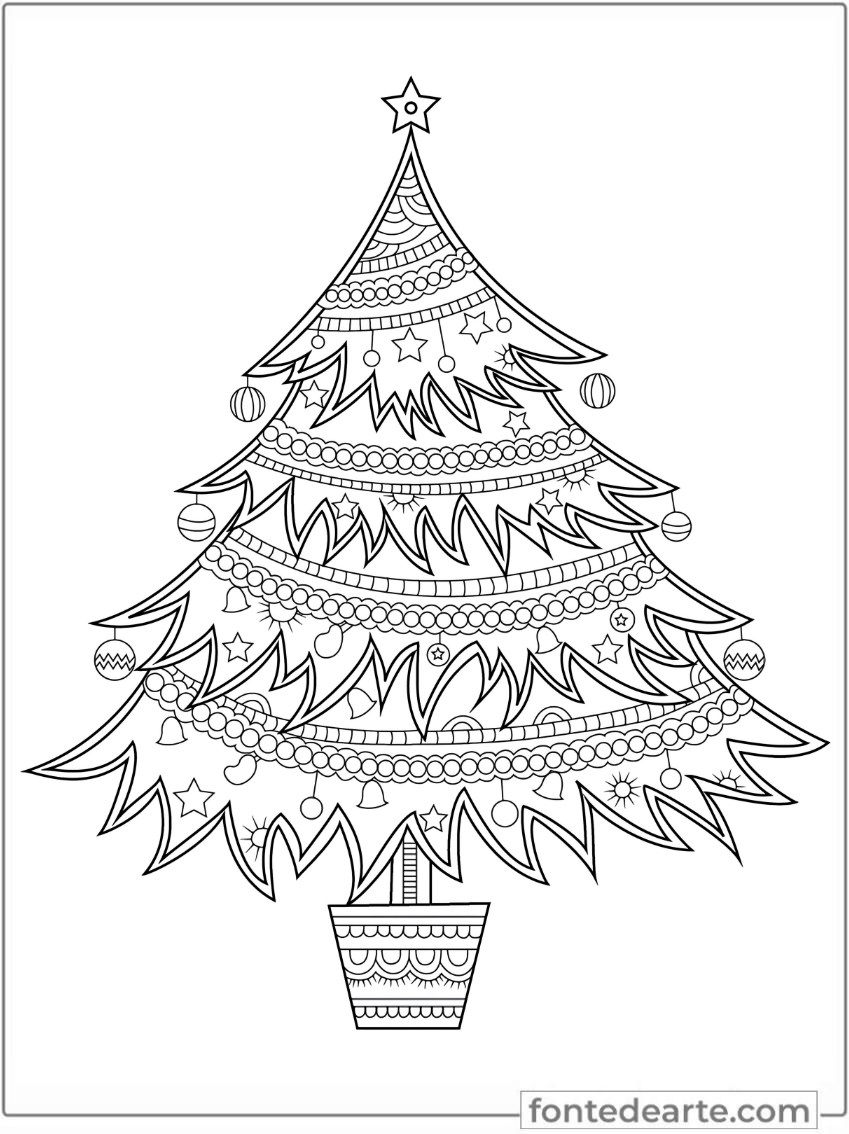 Árvore de Natal desenho para colorir