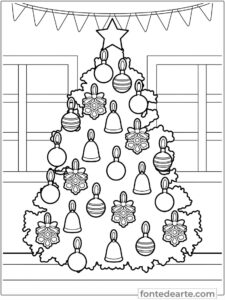 Árvore de Natal desenho para colorir