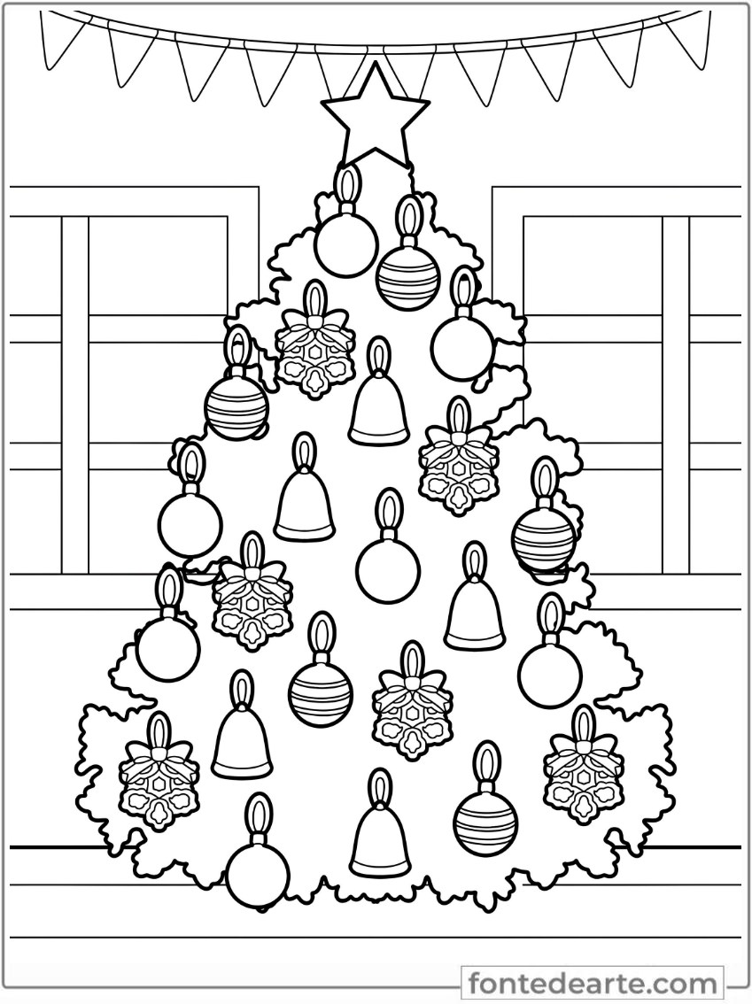 Árvore de Natal desenho para colorir