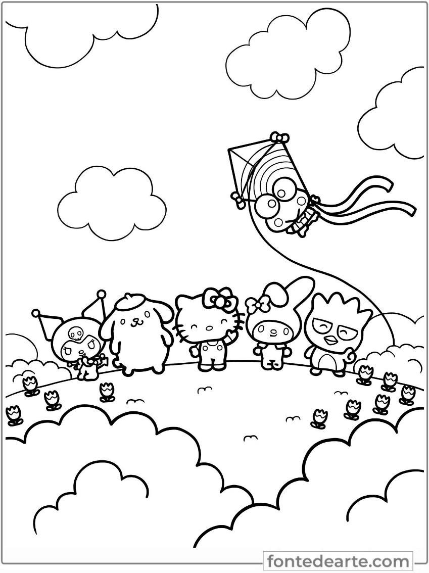 Desenhos Hello Kitty para colorir - imprimir PDF