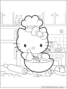 Desenhos Hello Kitty para colorir - imprimir PDF