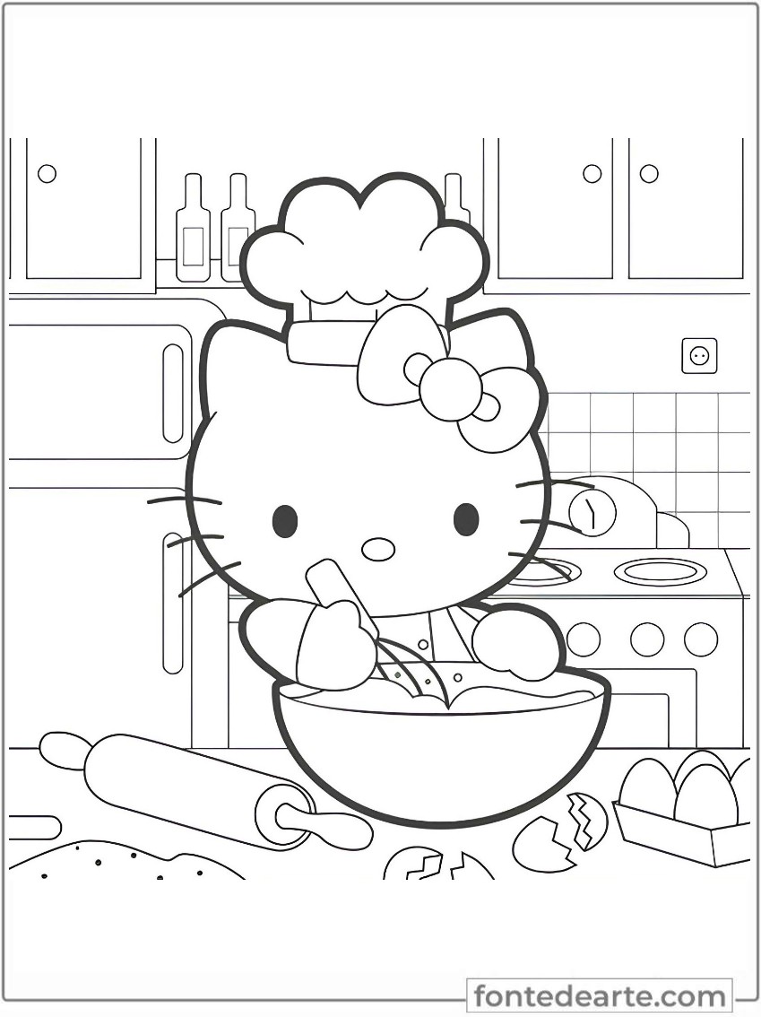 Desenhos Hello Kitty para colorir - imprimir PDF