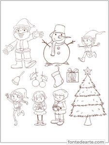 Desenhos de Natal para colorir imprimir PDF