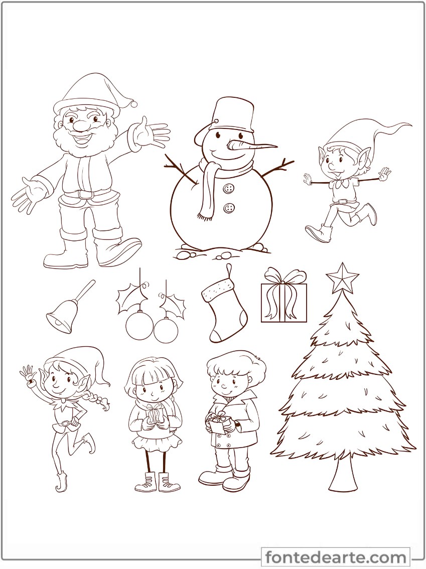 Desenhos de Natal para colorir imprimir PDF