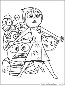 Divertida mente 2 para colorir - imprimir PDF