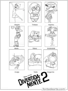 Emoções divertida mente 2 para colorir - imprimir PDF