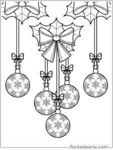 Enfeites desenho de Natal para colorir imprimir PDF