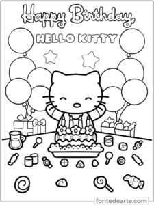 Desenhos Hello Kitty para colorir - imprimir PDF