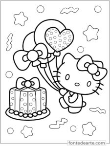 Desenhos Hello Kitty para colorir - imprimir PDF