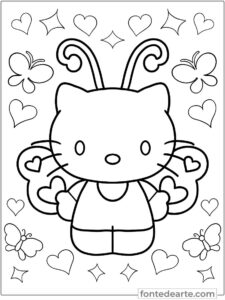 Desenhos Hello Kitty para colorir - imprimir PDF
