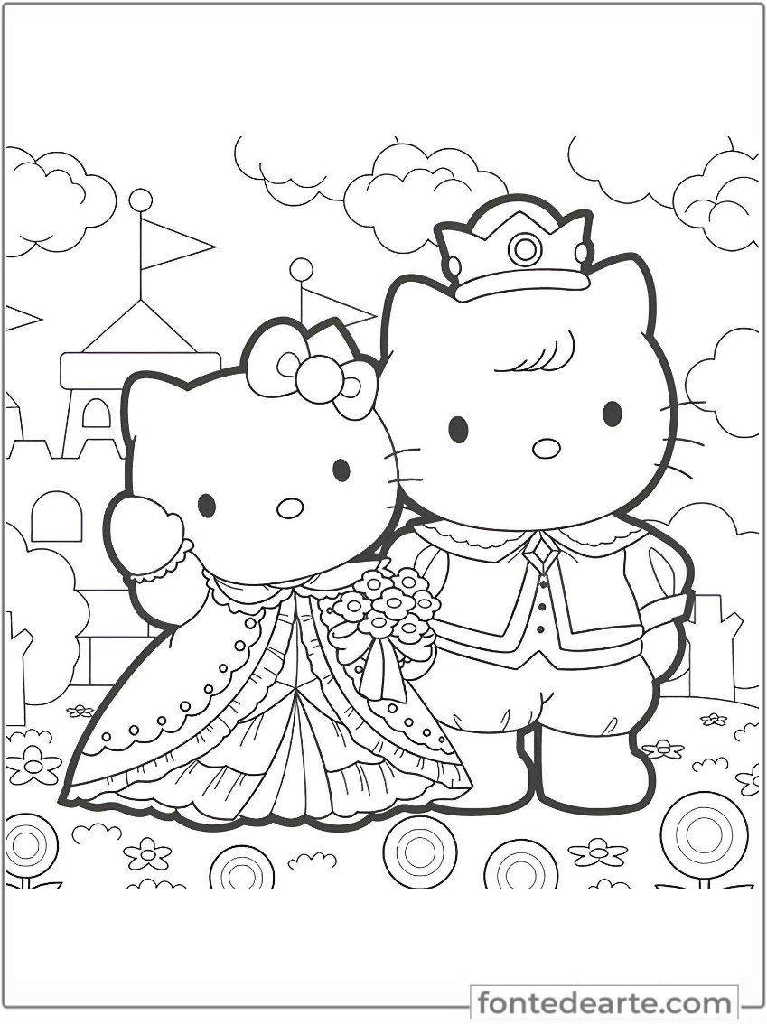 Desenhos Hello Kitty para colorir - imprimir PDF