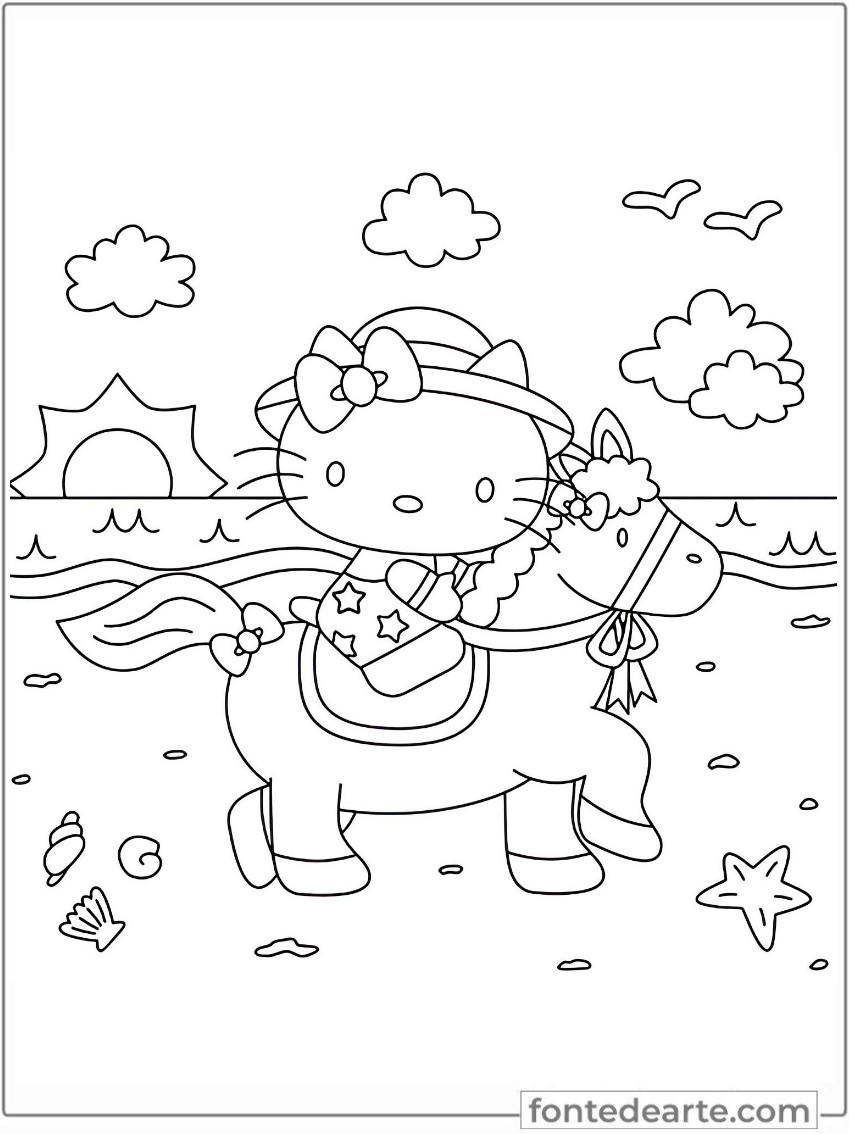 Desenhos Hello Kitty para colorir - imprimir PDF