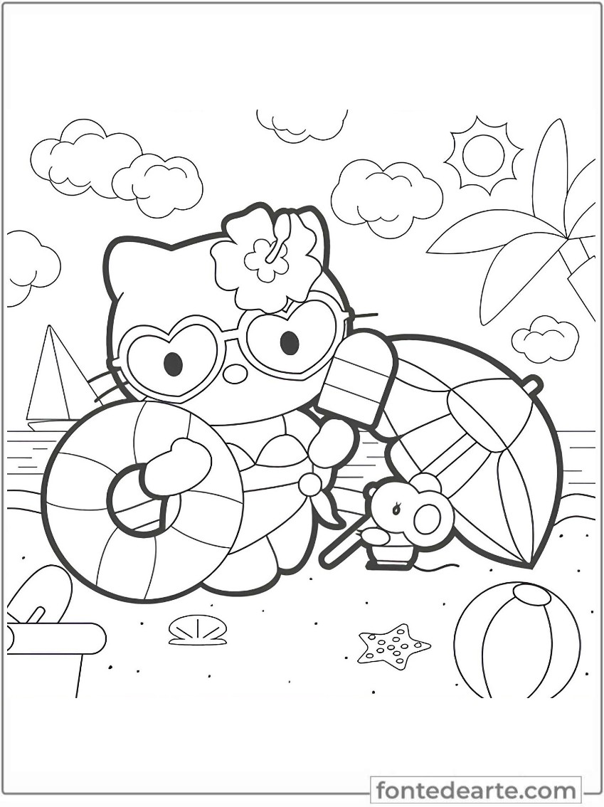 Desenhos Hello Kitty para colorir - imprimir PDF