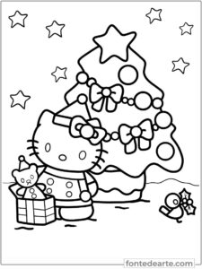 Desenhos Hello Kitty para colorir - imprimir PDF