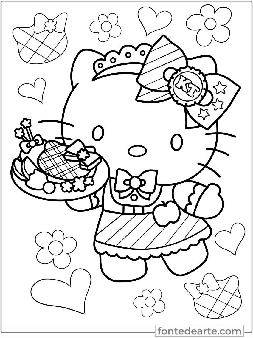 Desenhos Hello Kitty para colorir - imprimir PDF