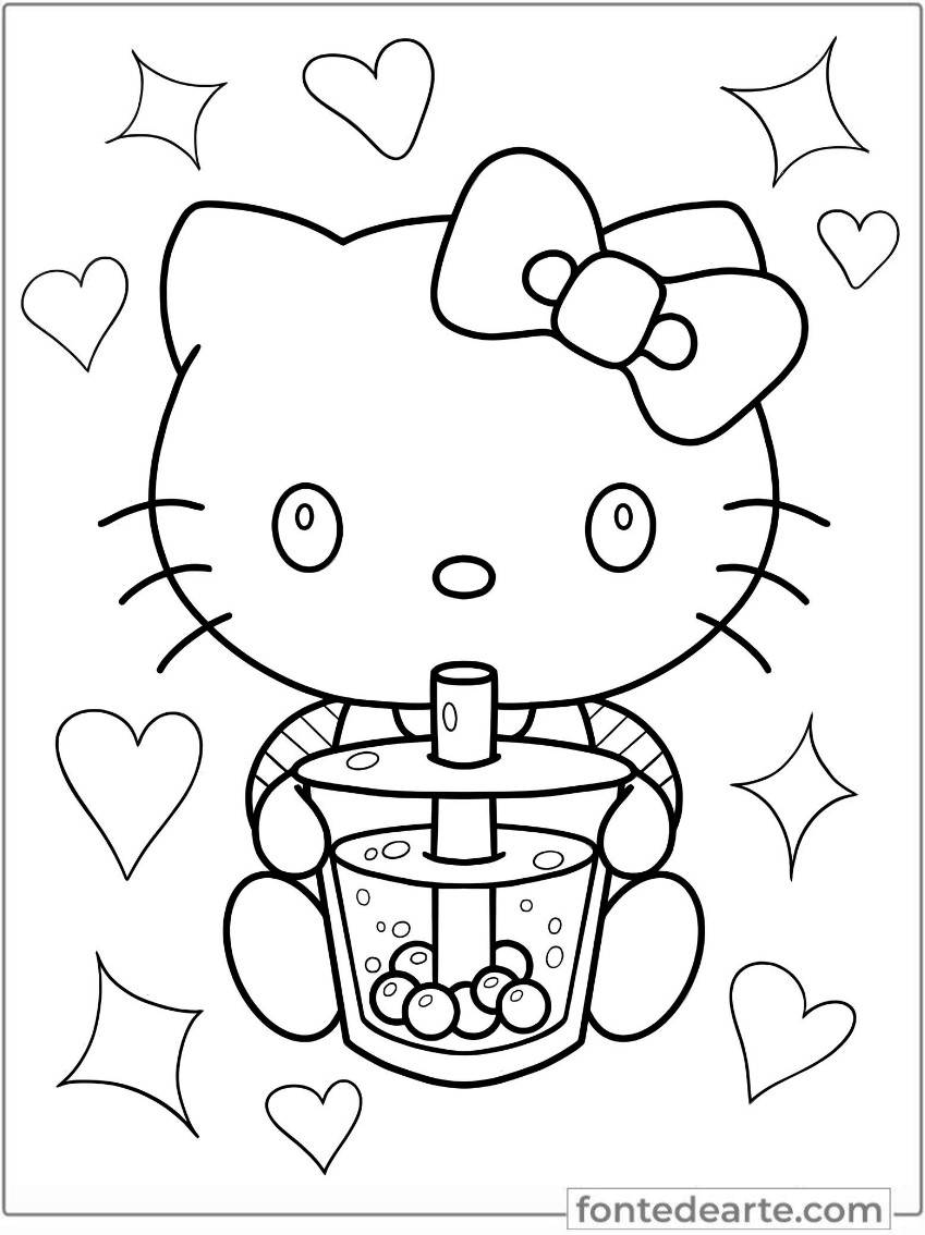Desenhos Hello Kitty para colorir - imprimir PDF