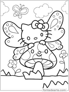 Desenhos Hello Kitty para colorir - imprimir PDF