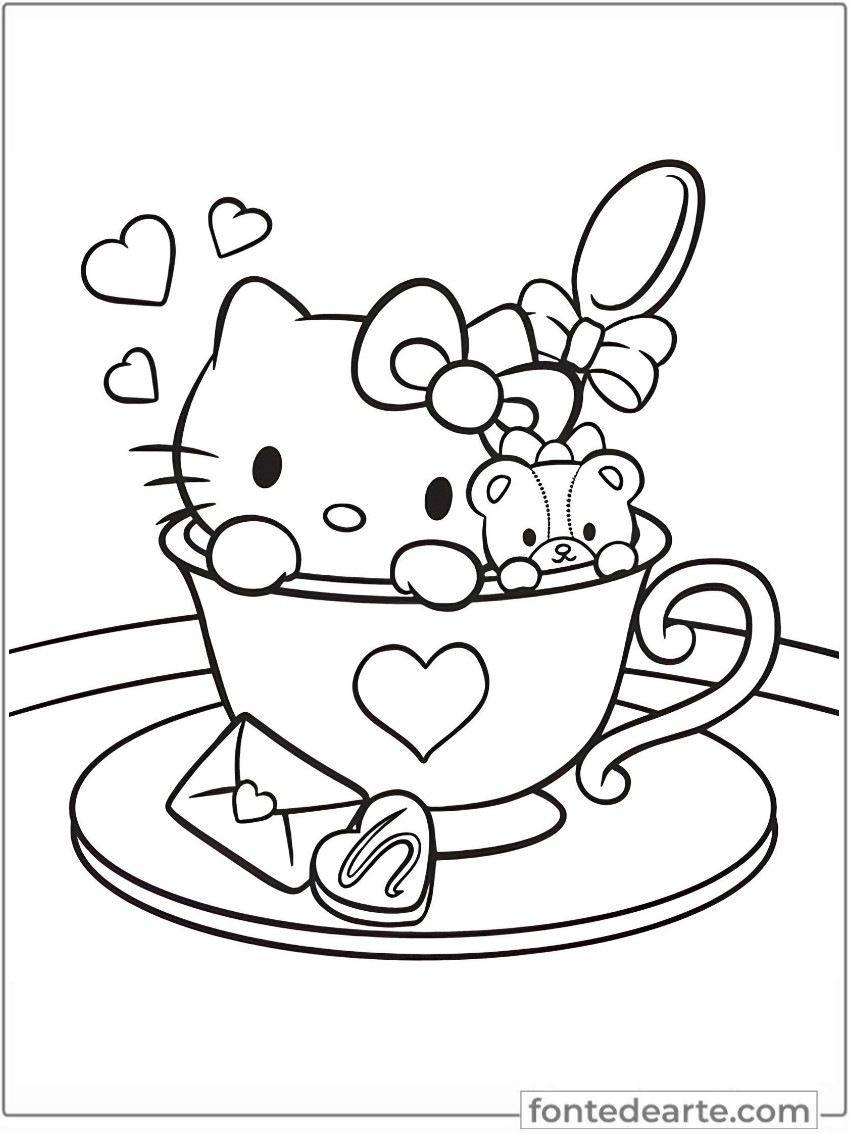 Desenhos Hello Kitty para colorir - imprimir PDF