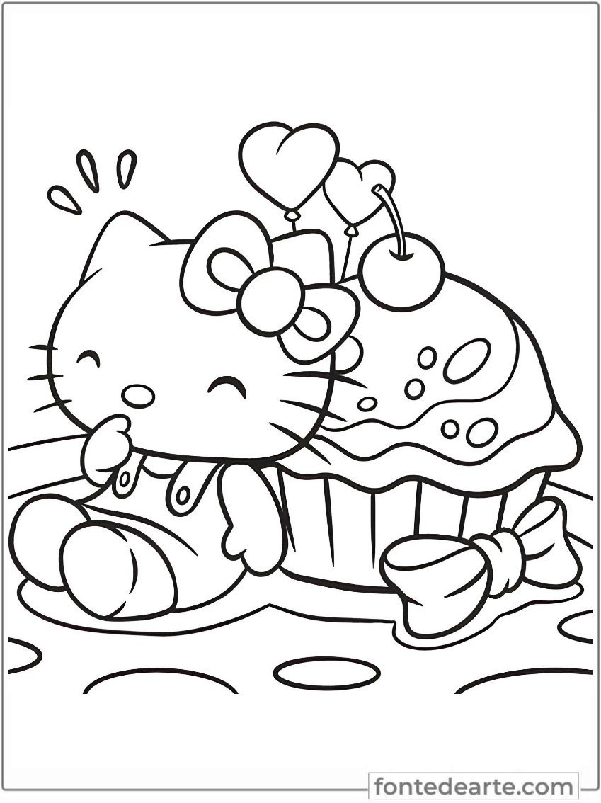 Desenhos Hello Kitty para colorir - imprimir PDF