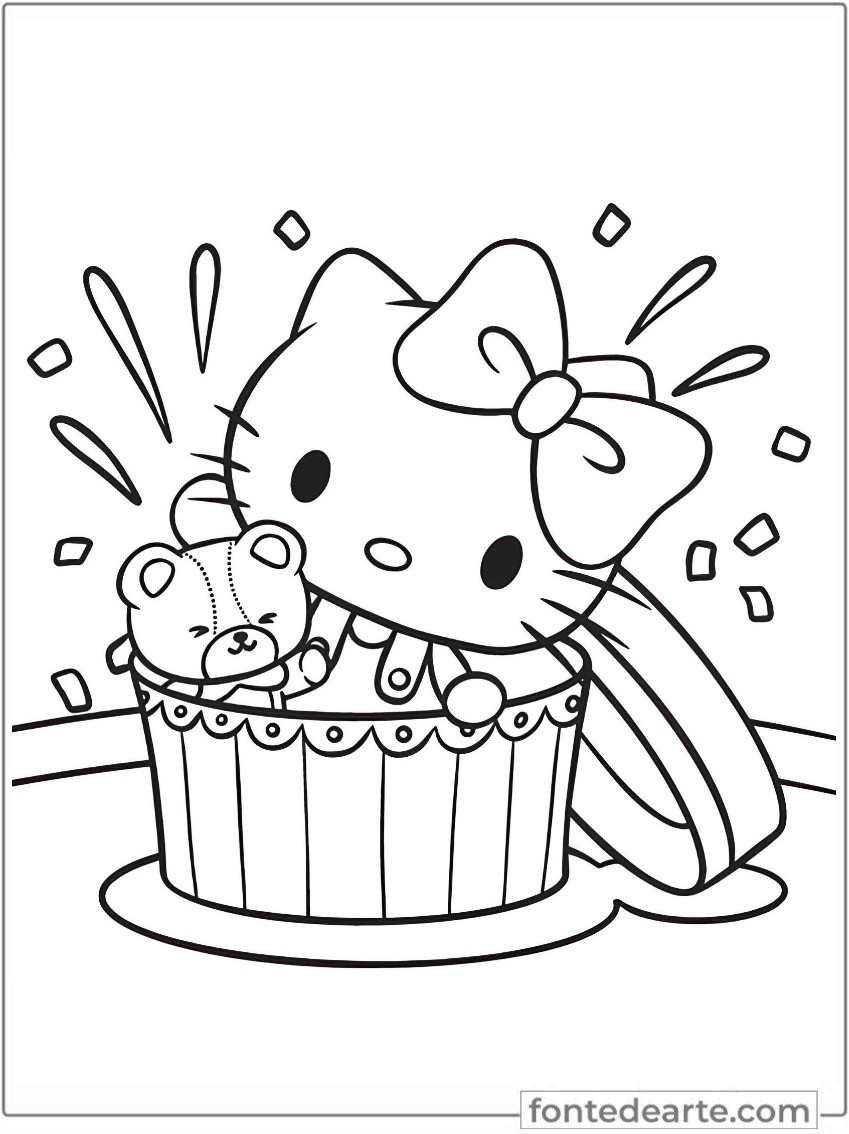 Desenhos Hello Kitty para colorir - imprimir PDF