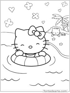Desenhos Hello Kitty para colorir - imprimir PDF