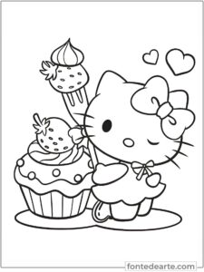 Desenhos Hello Kitty para colorir - imprimir PDF