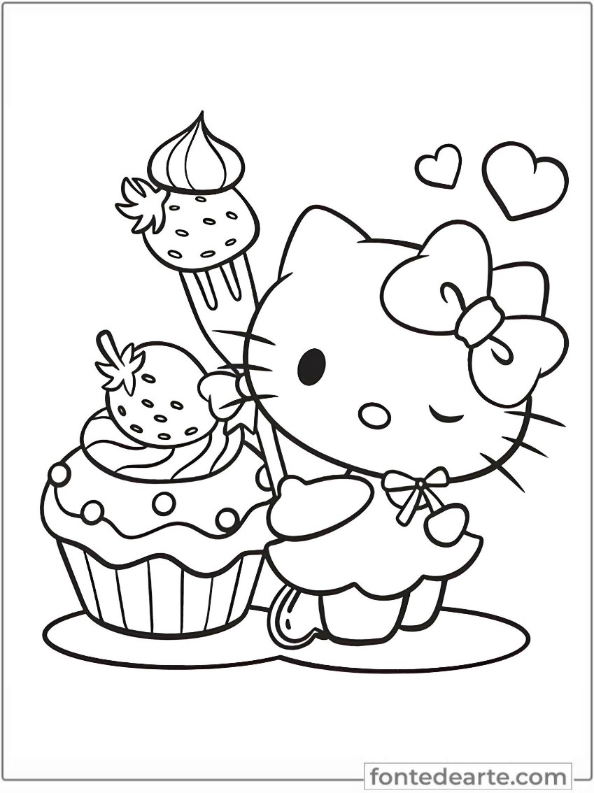 Desenhos Hello Kitty para colorir - imprimir PDF