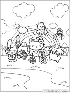Desenhos Hello Kitty para colorir - imprimir PDF