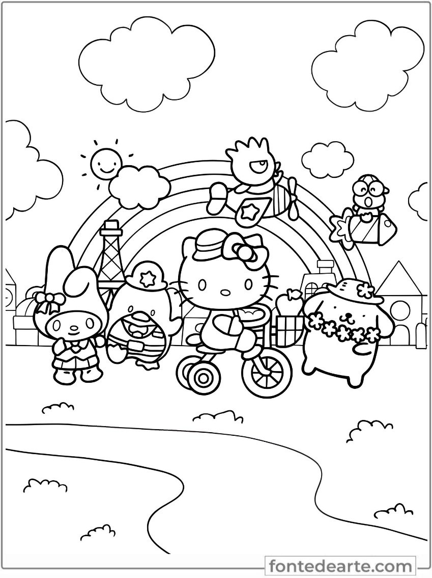 Desenhos Hello Kitty para colorir - imprimir PDF