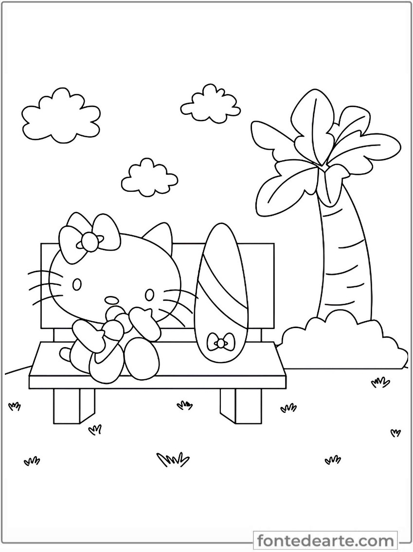 Desenhos Hello Kitty para colorir - imprimir PDF